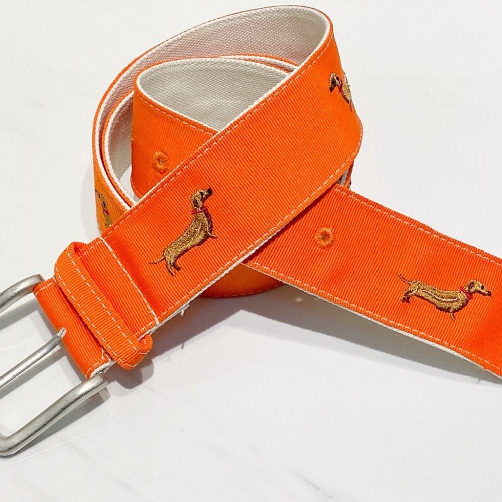 Dachshund Dog Belt Orange Womens Mens Dog Breeds